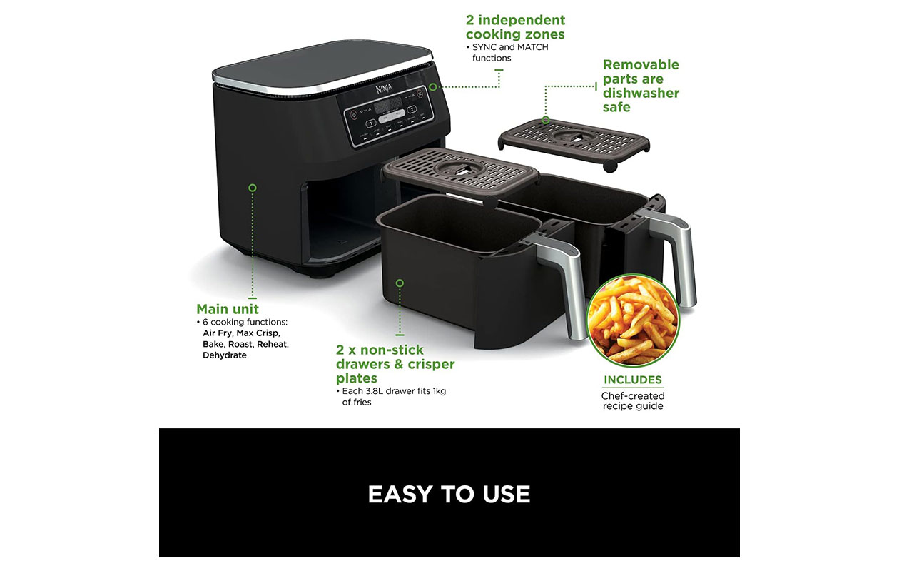 Ninja Foodi AirFryer AF300EU – Double Zone