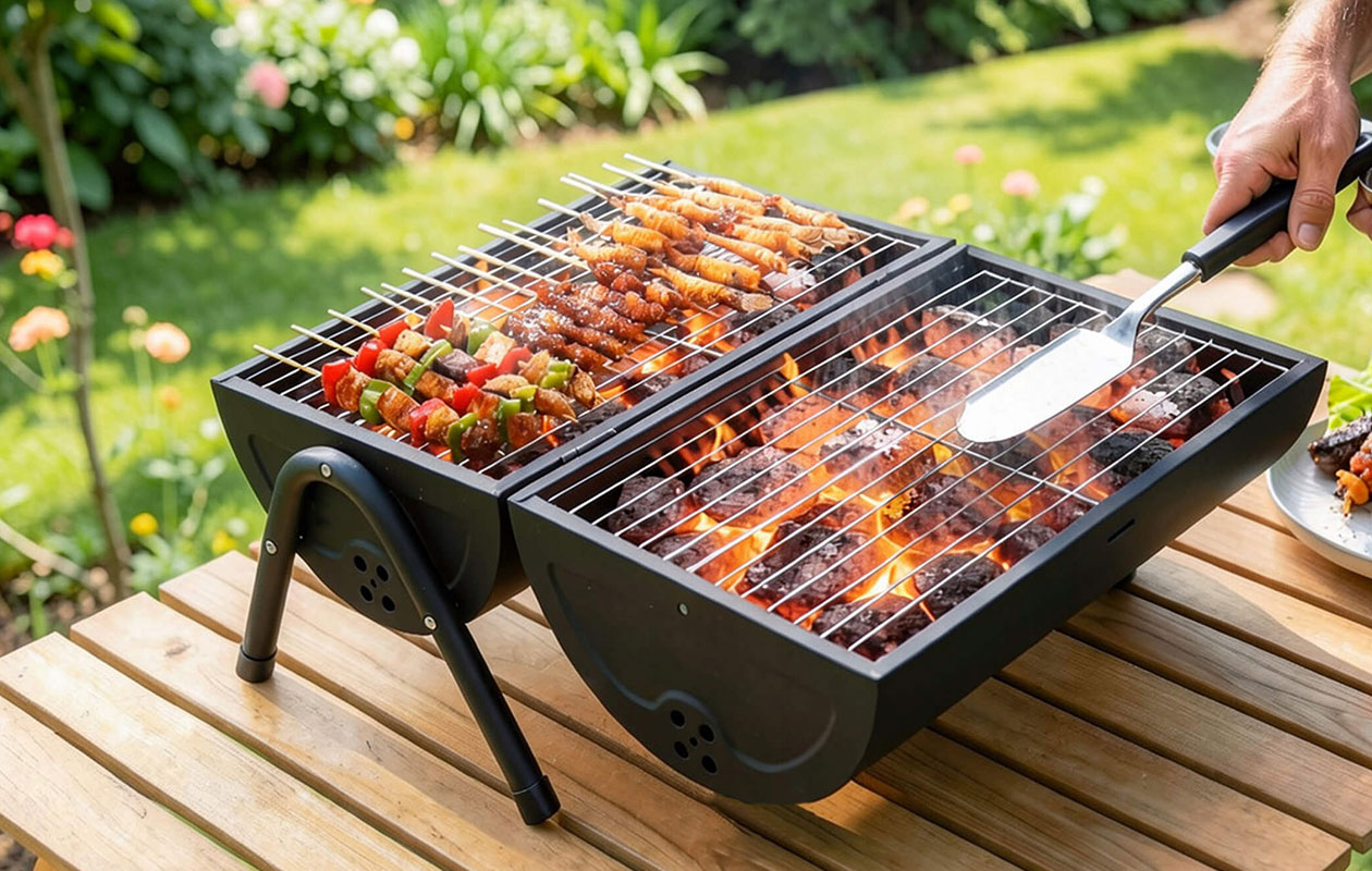 Gril au charbon de bois Stazer pliable et portable