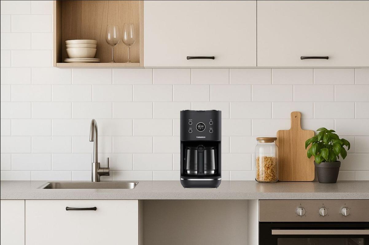 Tornado digitale retro koffiemachine (1,5L watertank)