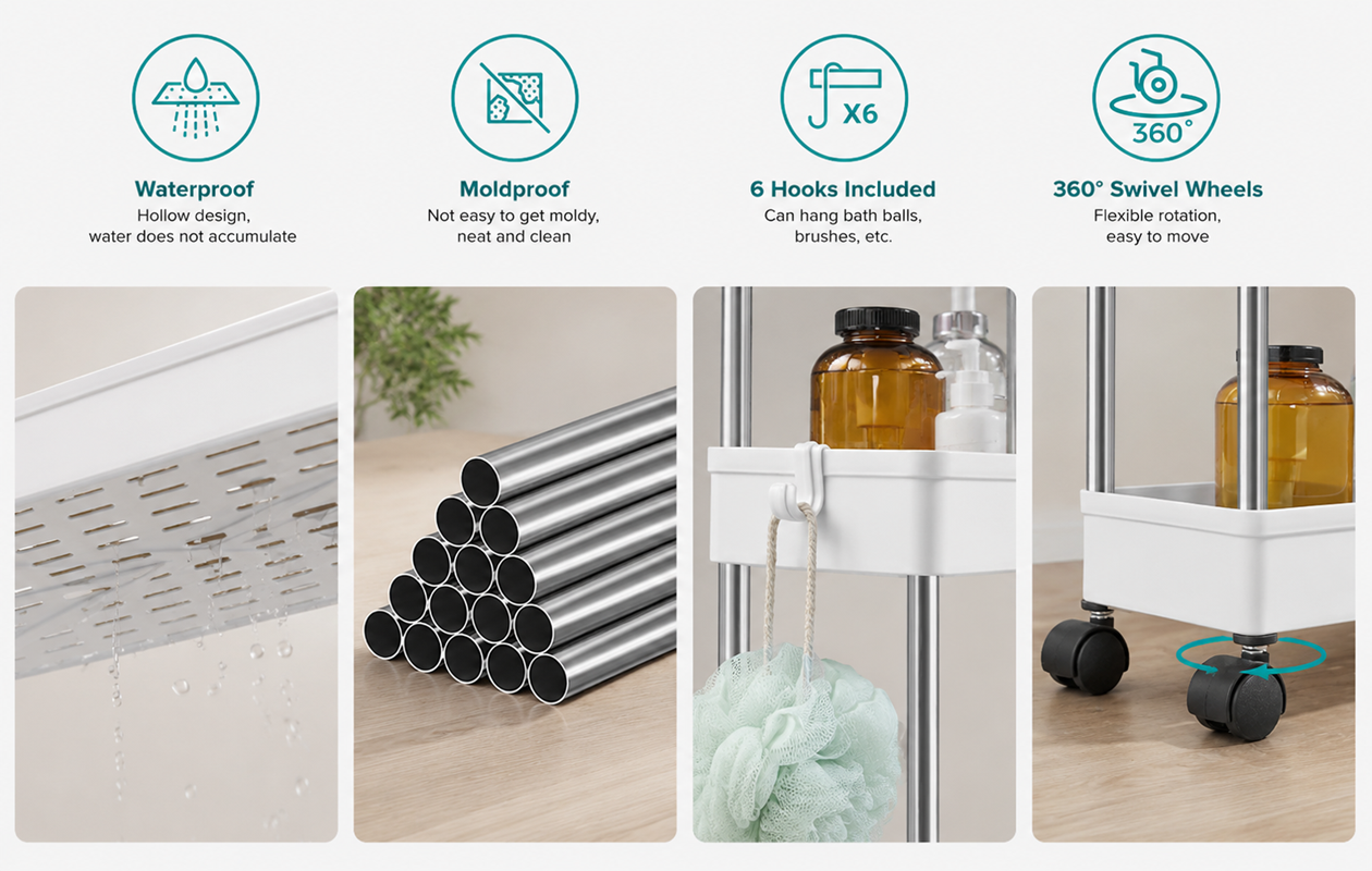 Trolley keukentrolley met 4 niveaus