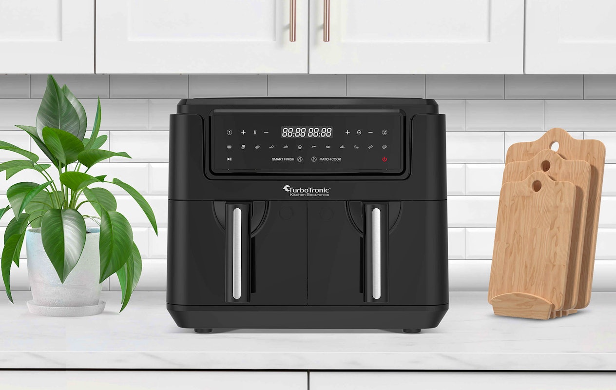 TurboTronic AF118 Dual Airfryer XL - Friteuse à air chaud numérique - 7,6 litres - Noir