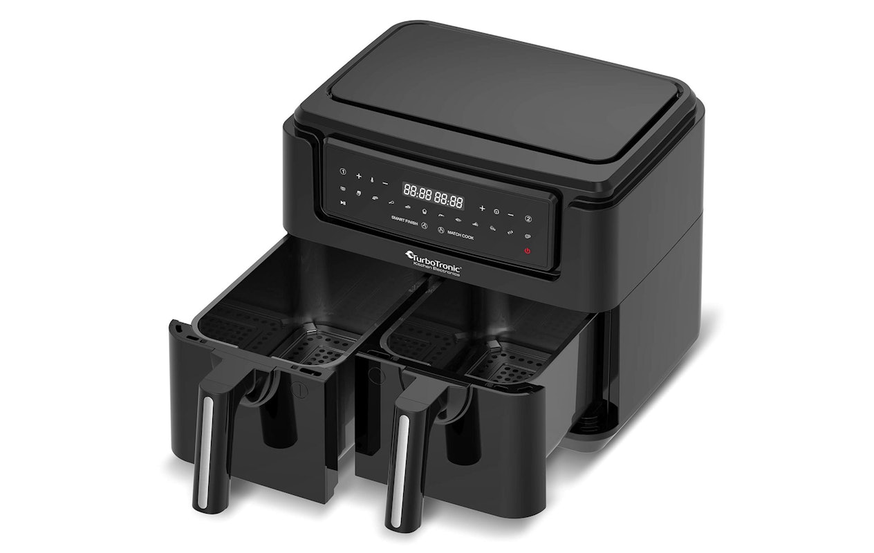 TurboTronic AF118 Dual Airfryer XL - Friteuse à air chaud numérique - 7,6 litres - Noir