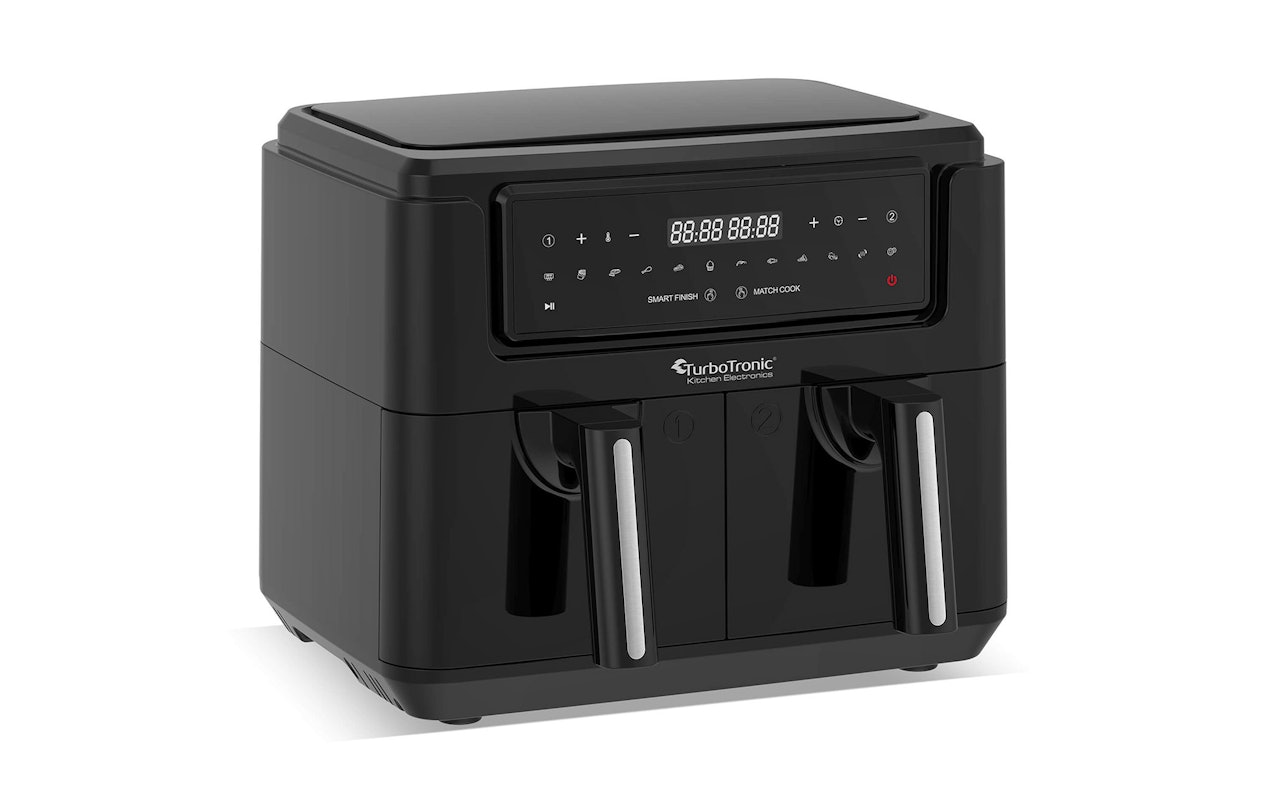 TurboTronic AF118 Dual Airfryer XL - Friteuse à air chaud numérique - 7,6 litres - Noir