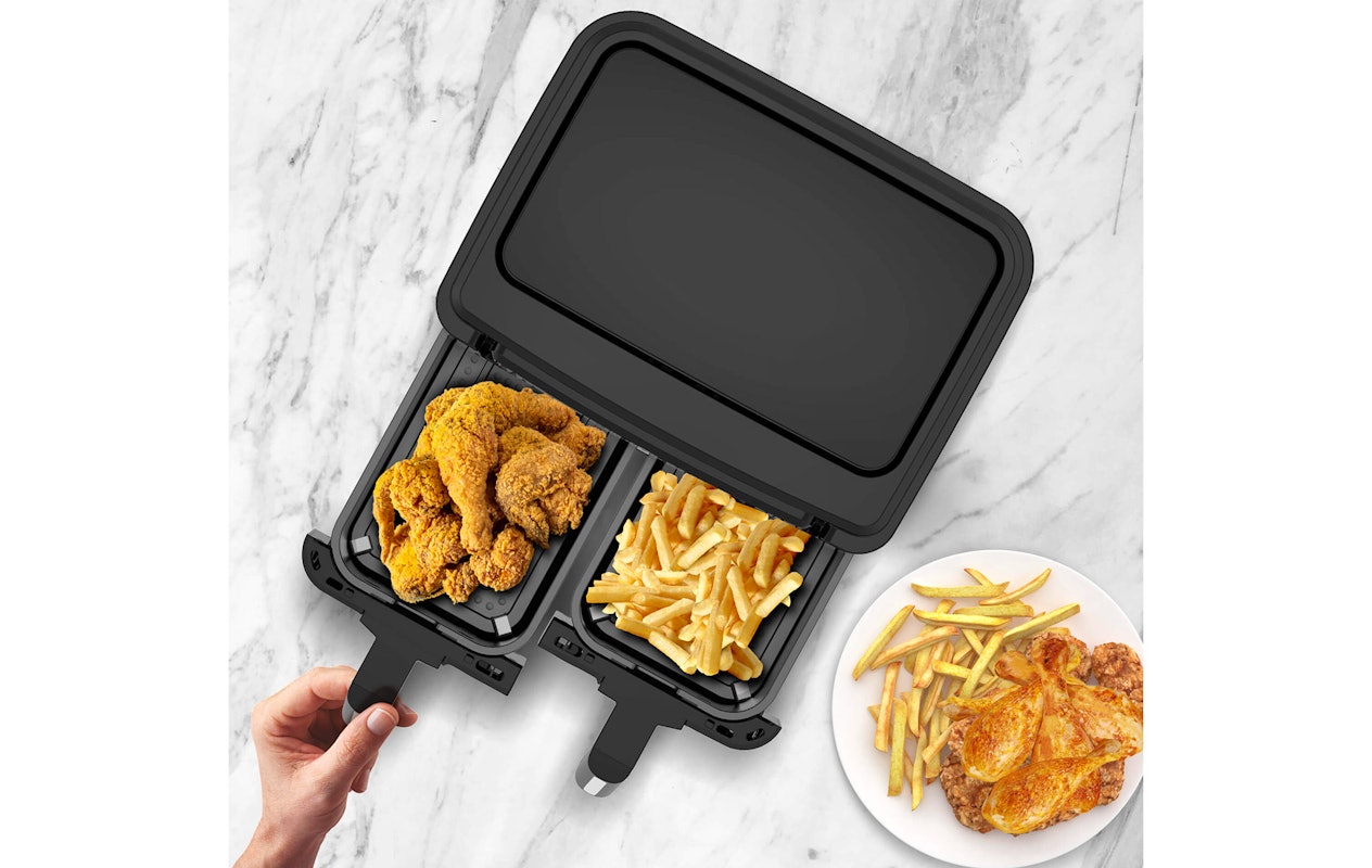 TurboTronic AF118 Dual Airfryer XL - Friteuse à air chaud numérique - 7,6 litres - Noir
