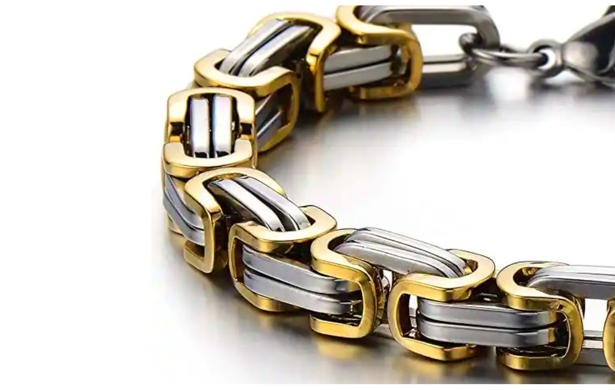 Koningsschakel Armband met Gouden Accenten