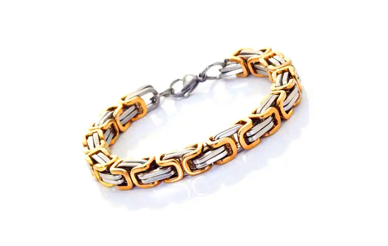 Koningsschakel Armband met Gouden Accenten
