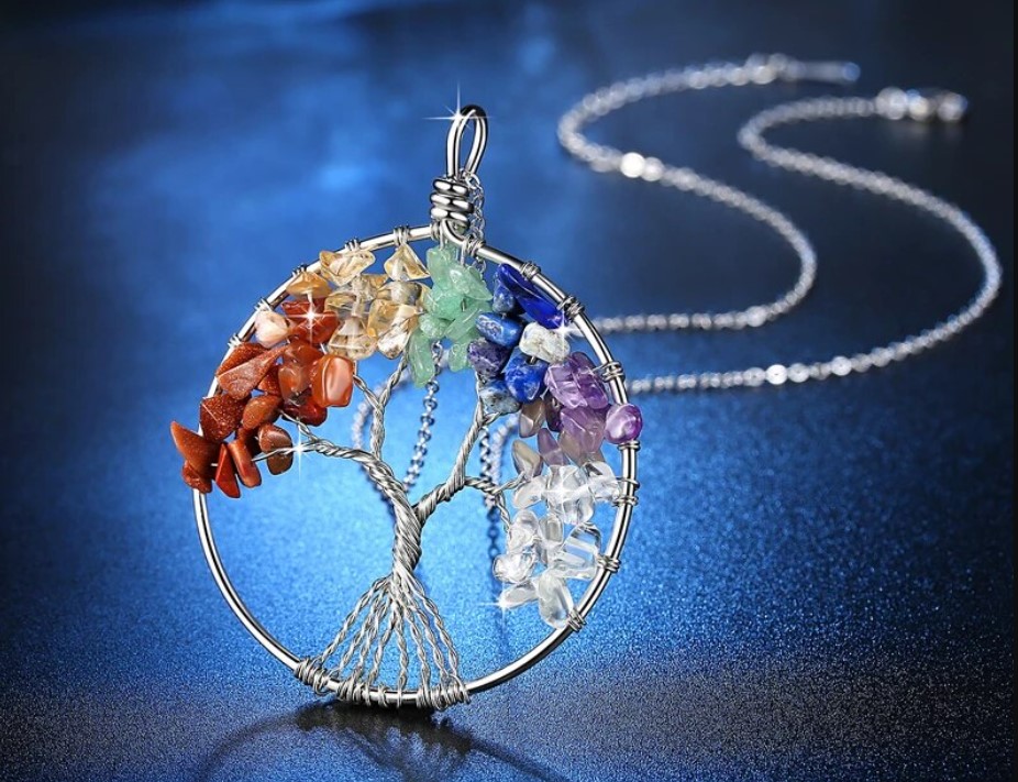 Levensboom ketting met Edelstenen BY HYKS