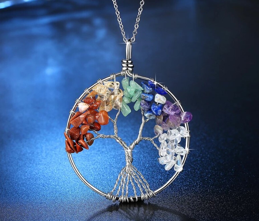 Levensboom ketting met Edelstenen BY HYKS