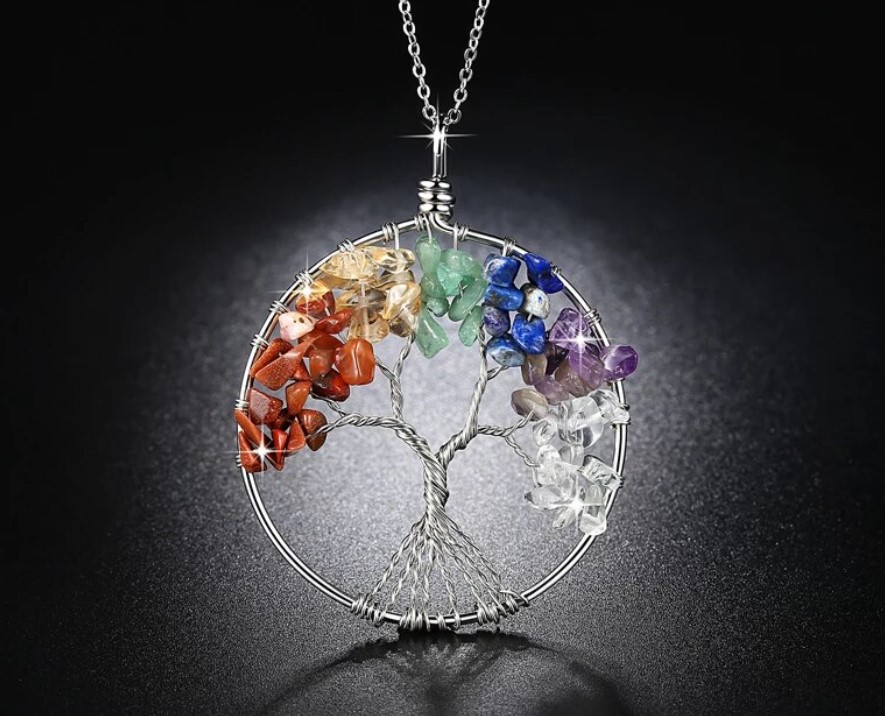 Levensboom ketting met Edelstenen BY HYKS