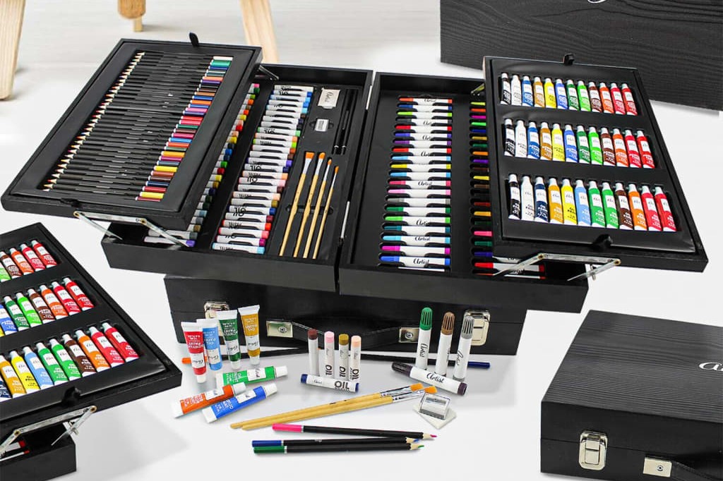 Luxe XL Schilderskist met 174-delige Kunstschilderset
