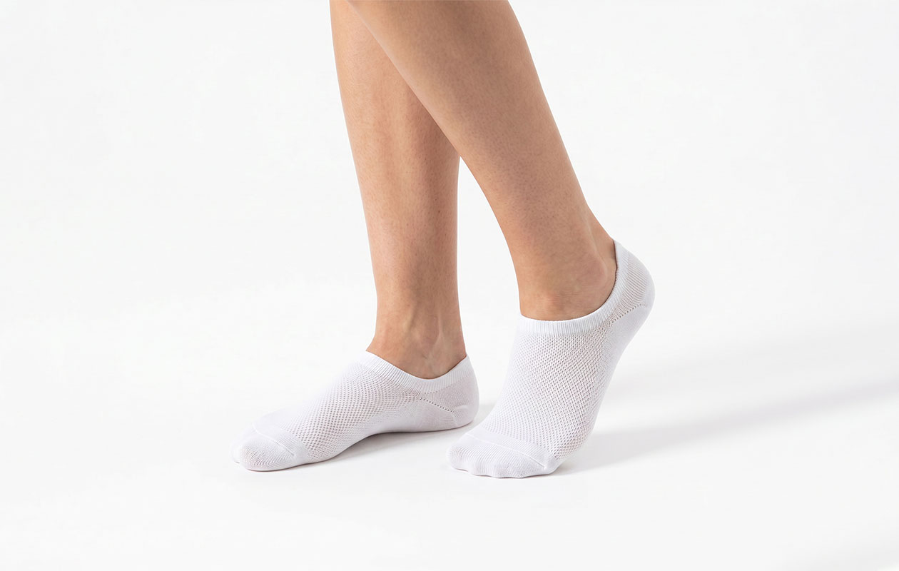 Benyson Unisex Bamboe onzichtbare sneakersokken wit 12-pack