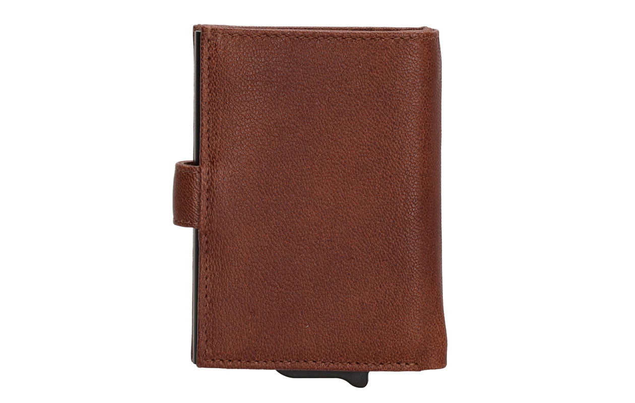 Creditcard houder – Cognac geitenleer met pasjes- en geldvakken