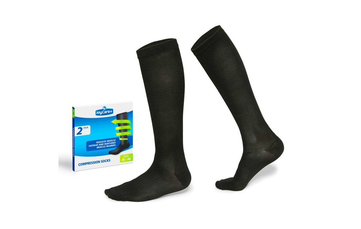 Compressiesokken duopack zwart 41/46