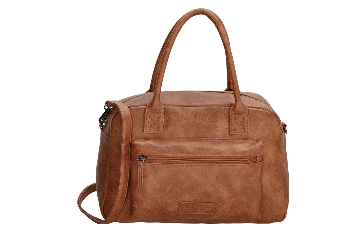 Handtas – Cognac imitatieleder met schouderband