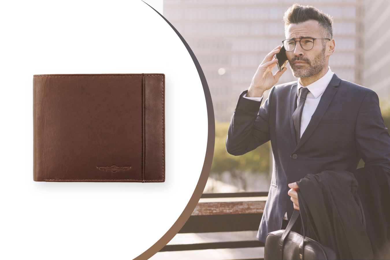 Lederen portefeuille bruin