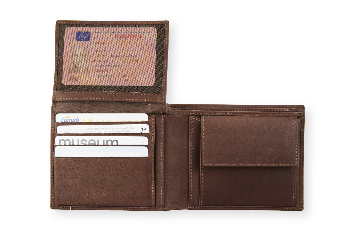 Lederen portefeuille bruin