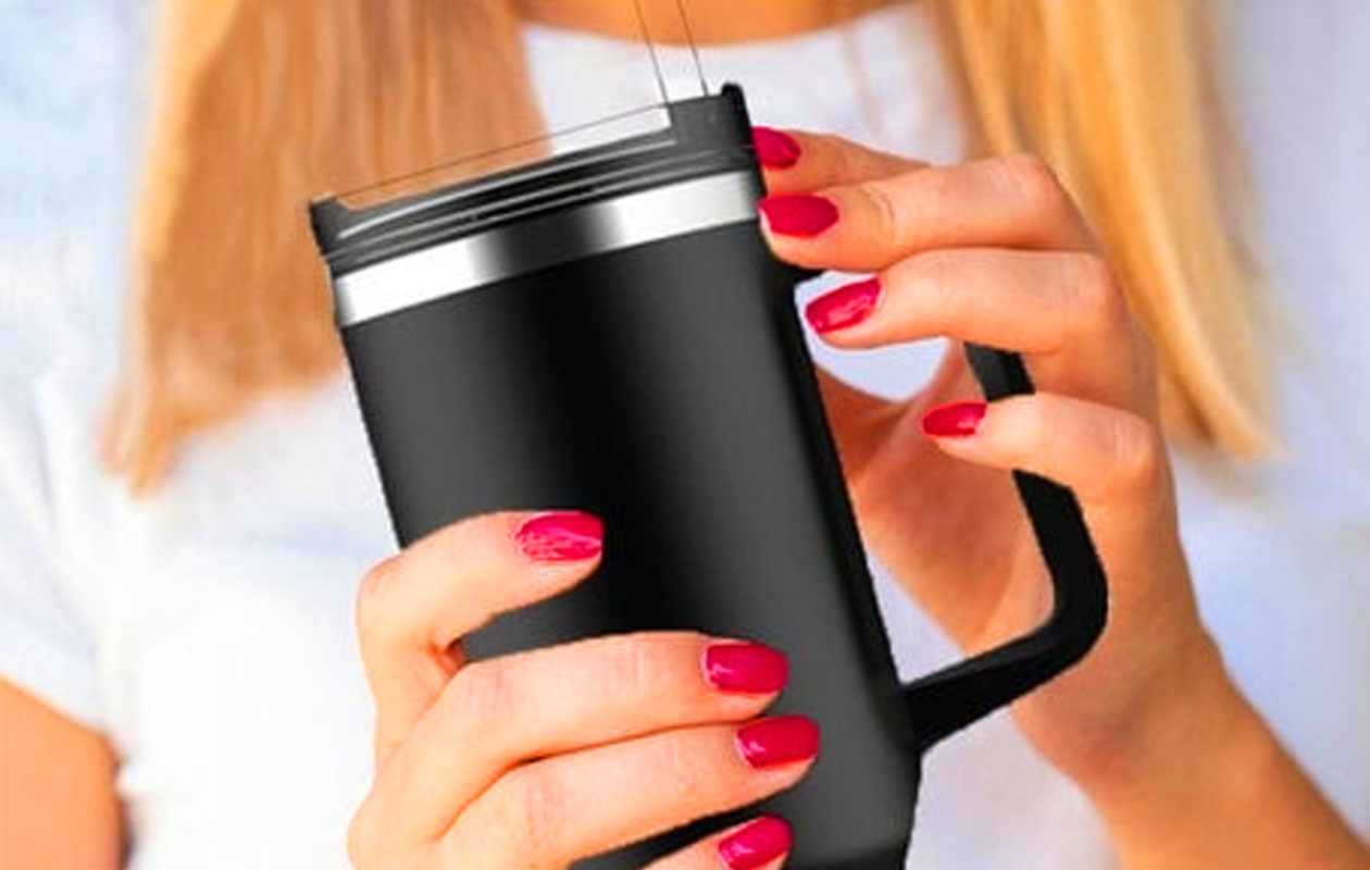 Nexxt thermosbeker met handvat en rietje