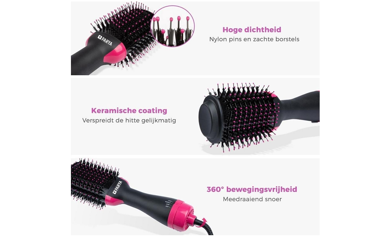 Parya 3-in-1 Fohnborstel