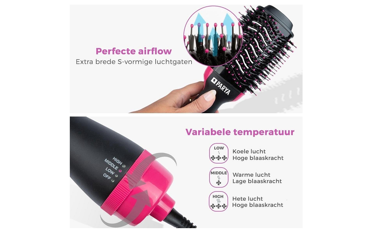 Parya 3-in-1 Fohnborstel