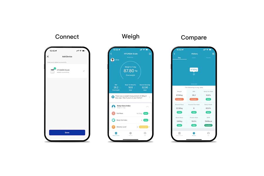 Slimme personenweegschaal van Hyundai Home
