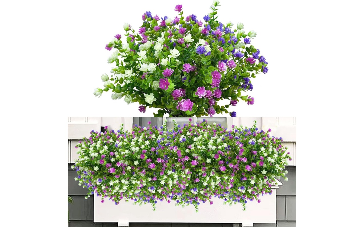 6 bundels weerbestendige kunstbloemen