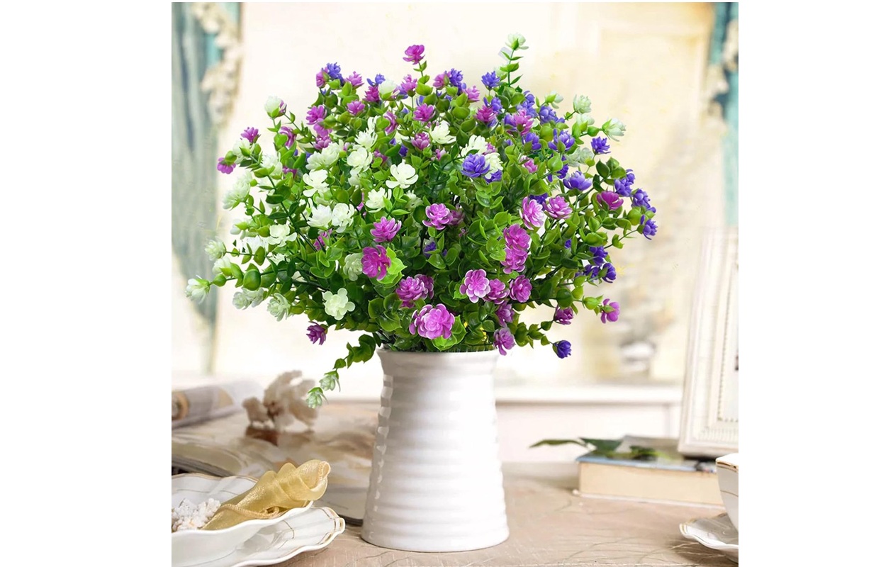 6 bundels weerbestendige kunstbloemen