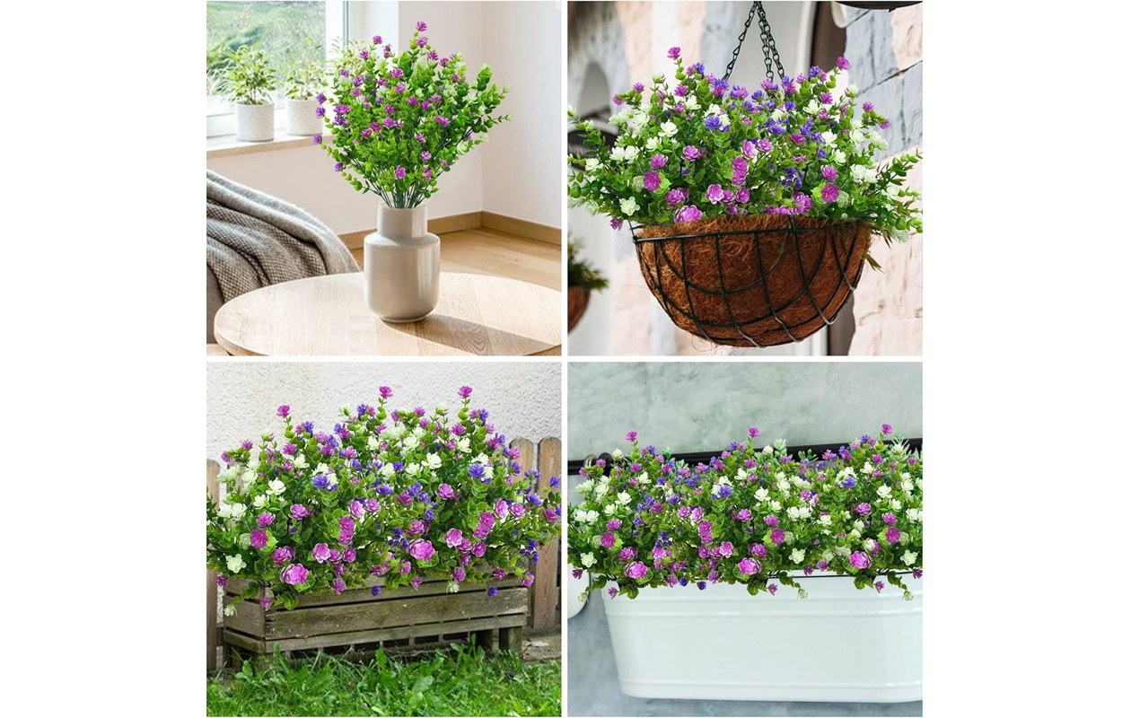 6 bundels weerbestendige kunstbloemen