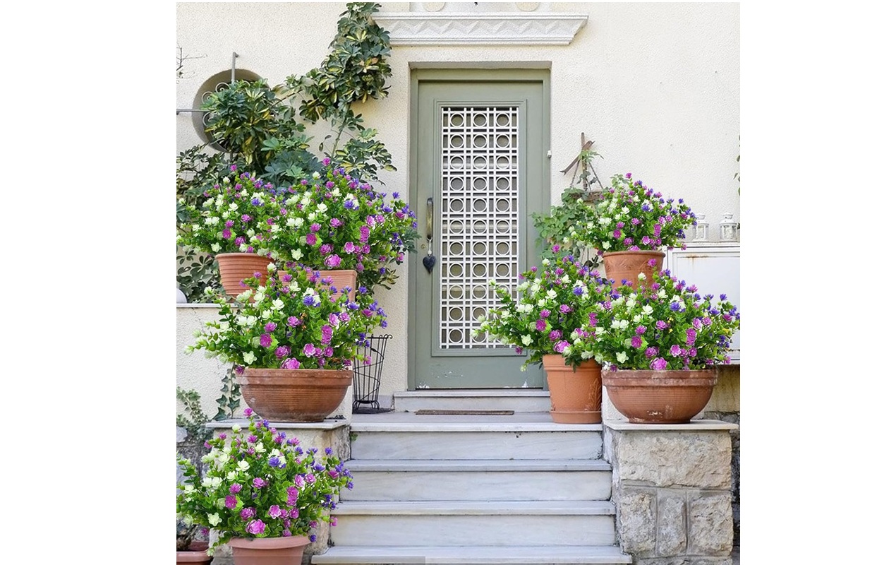 6 bundels weerbestendige kunstbloemen