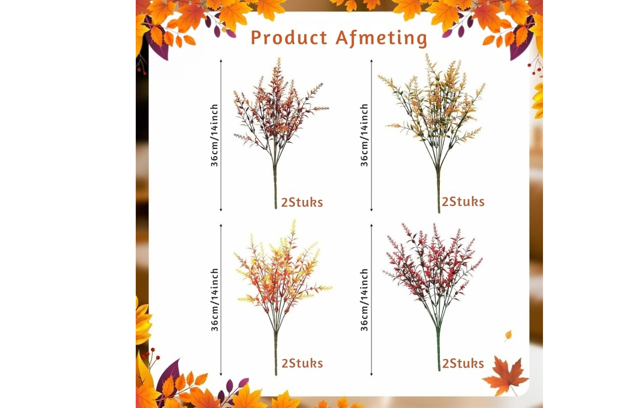 8 bundels kunstbloemen - balkon herfstboeket - weerbestendig
