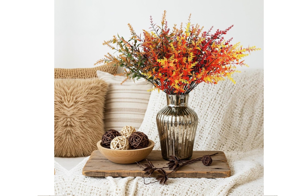 8 bundels kunstbloemen - balkon herfstboeket - weerbestendig