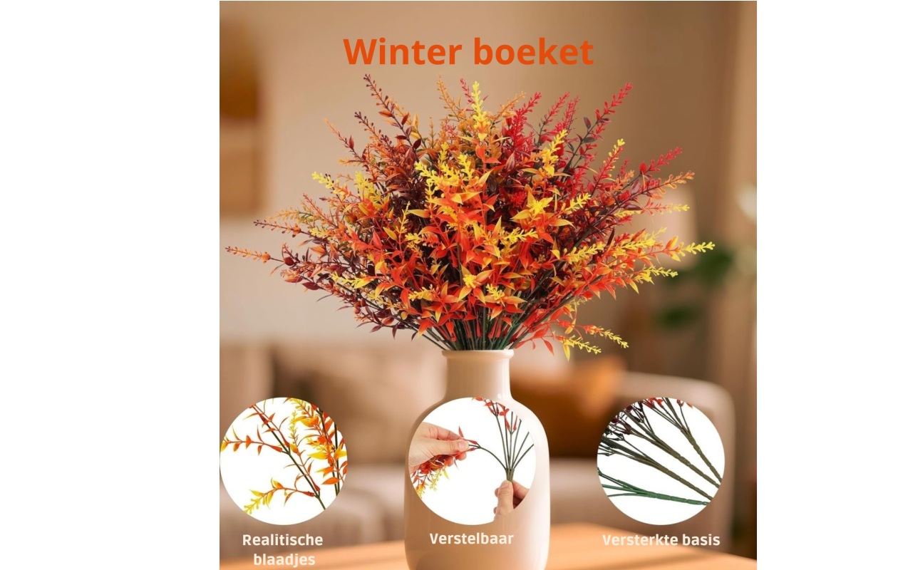 8 bundels kunstbloemen - balkon herfstboeket - weerbestendig