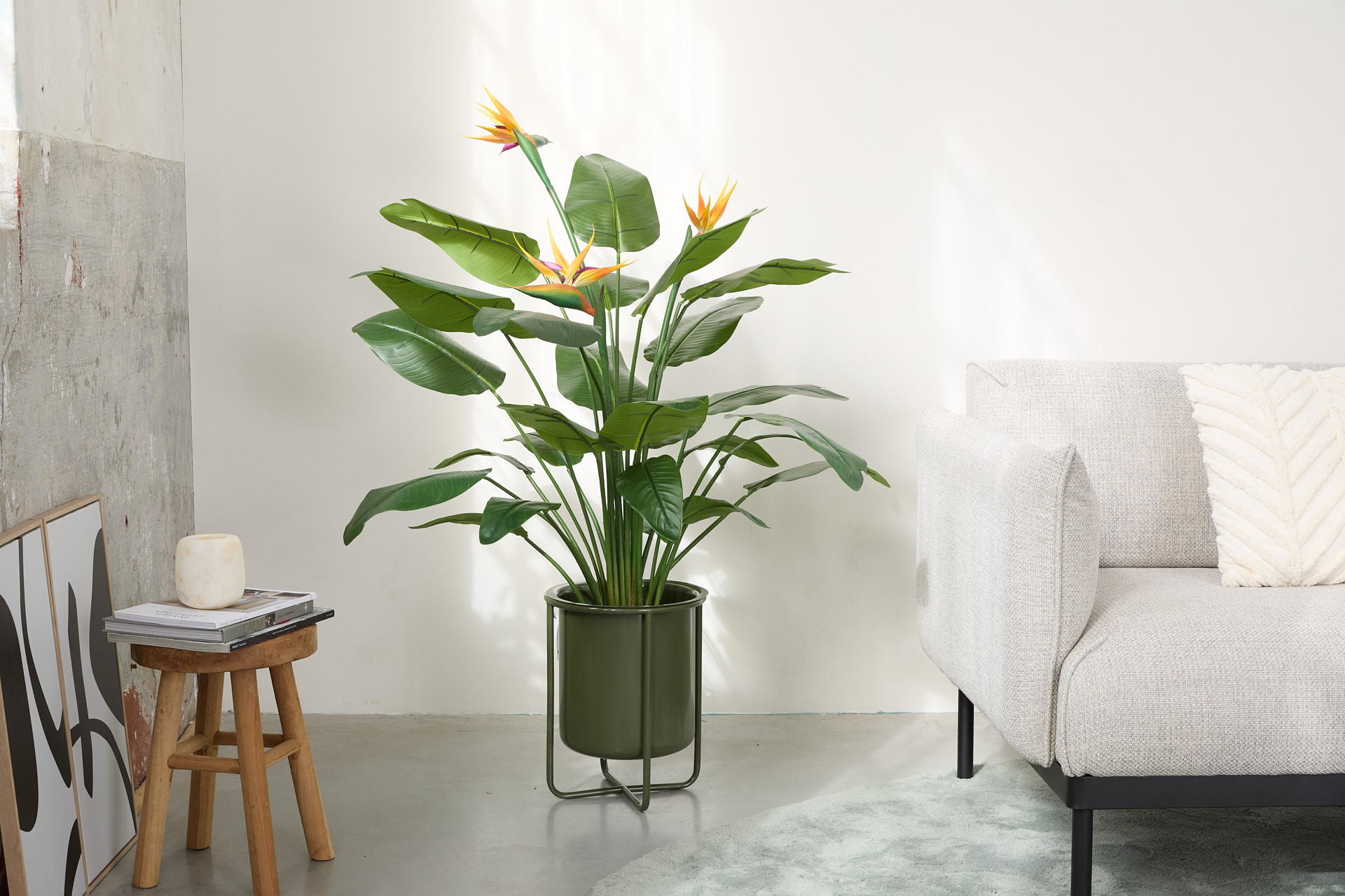 Lifa Living - Kunstplant Strelitzia met oranje bloemen
