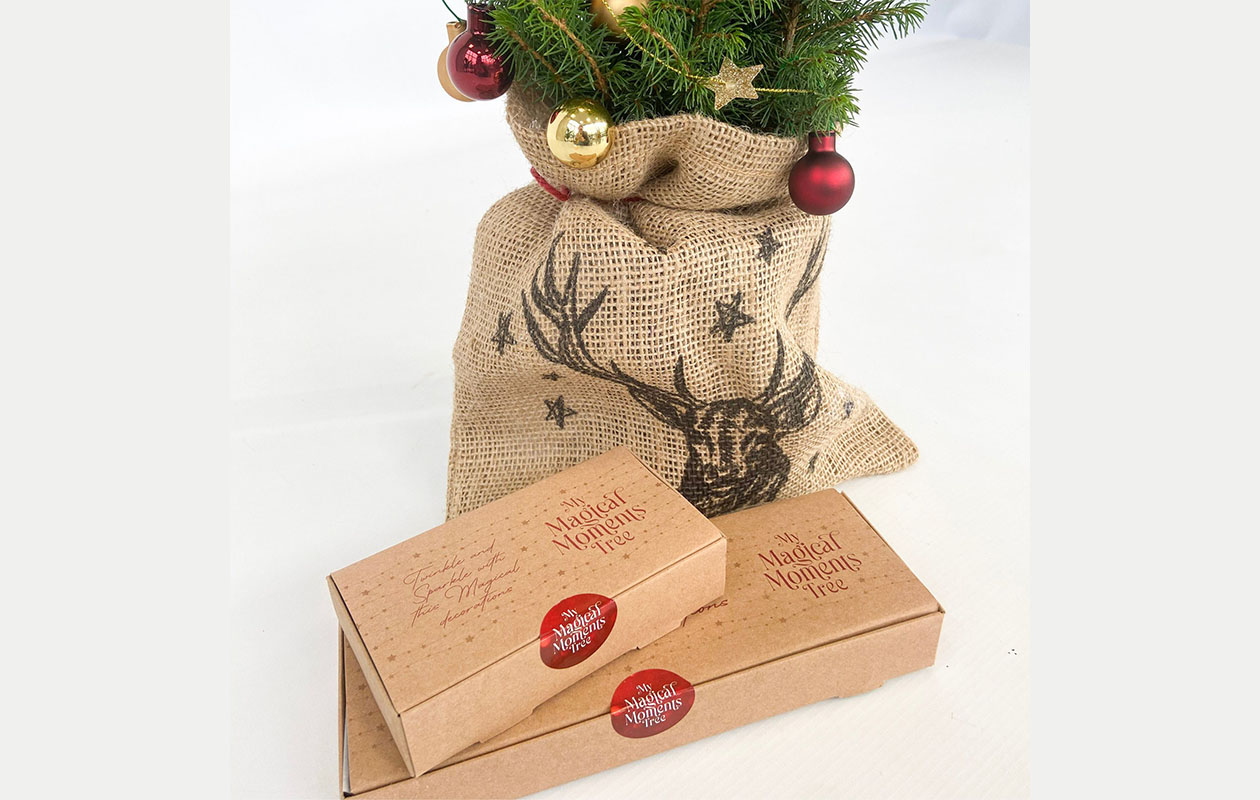 Mini kerstboom met versiering & licht (55 - 65 cm) 