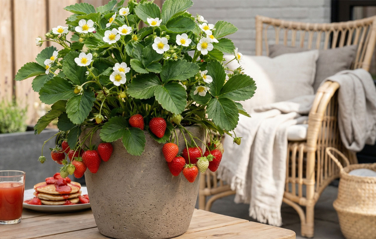 Set van 6 Fragaria Ostara - aardbeienplant