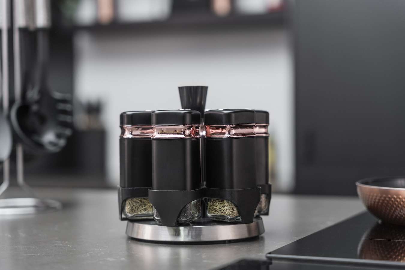 Roterend kruidenrek met 6 potjes van Buccan