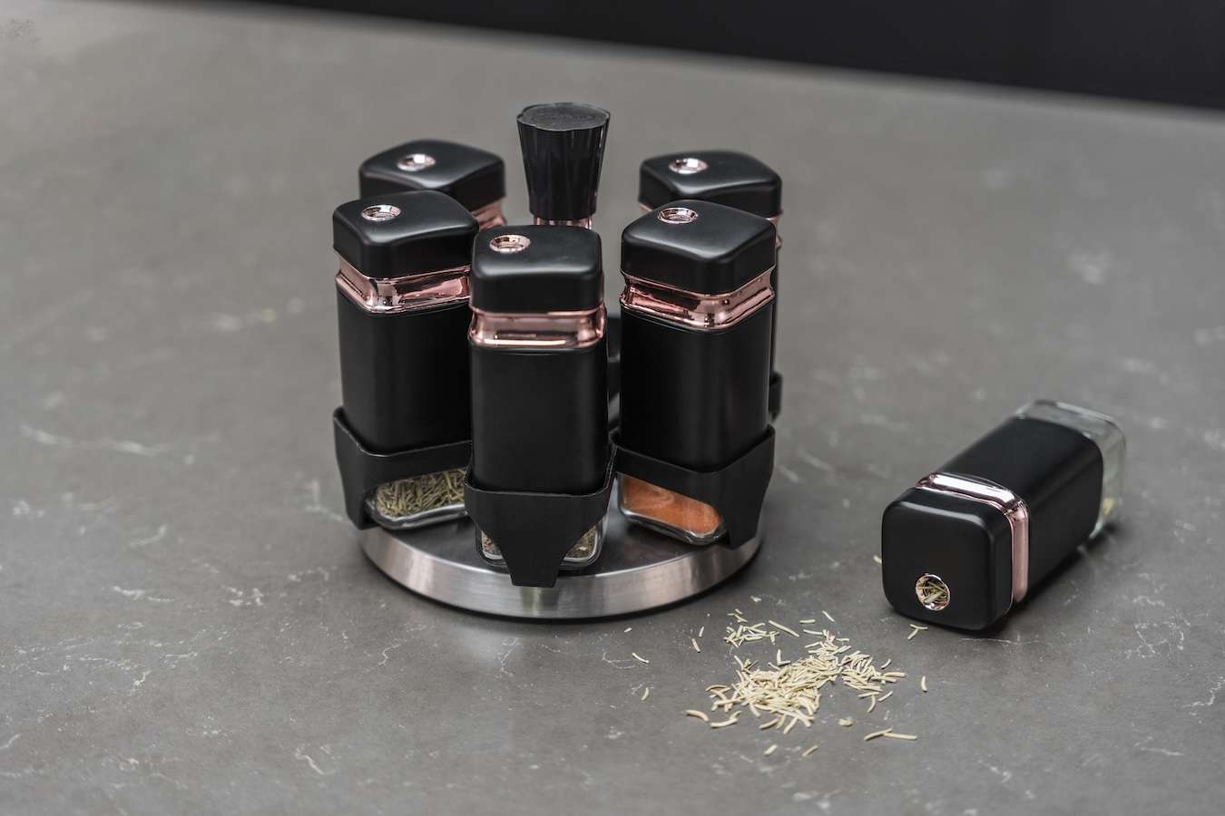 Roterend kruidenrek met 6 potjes van Buccan