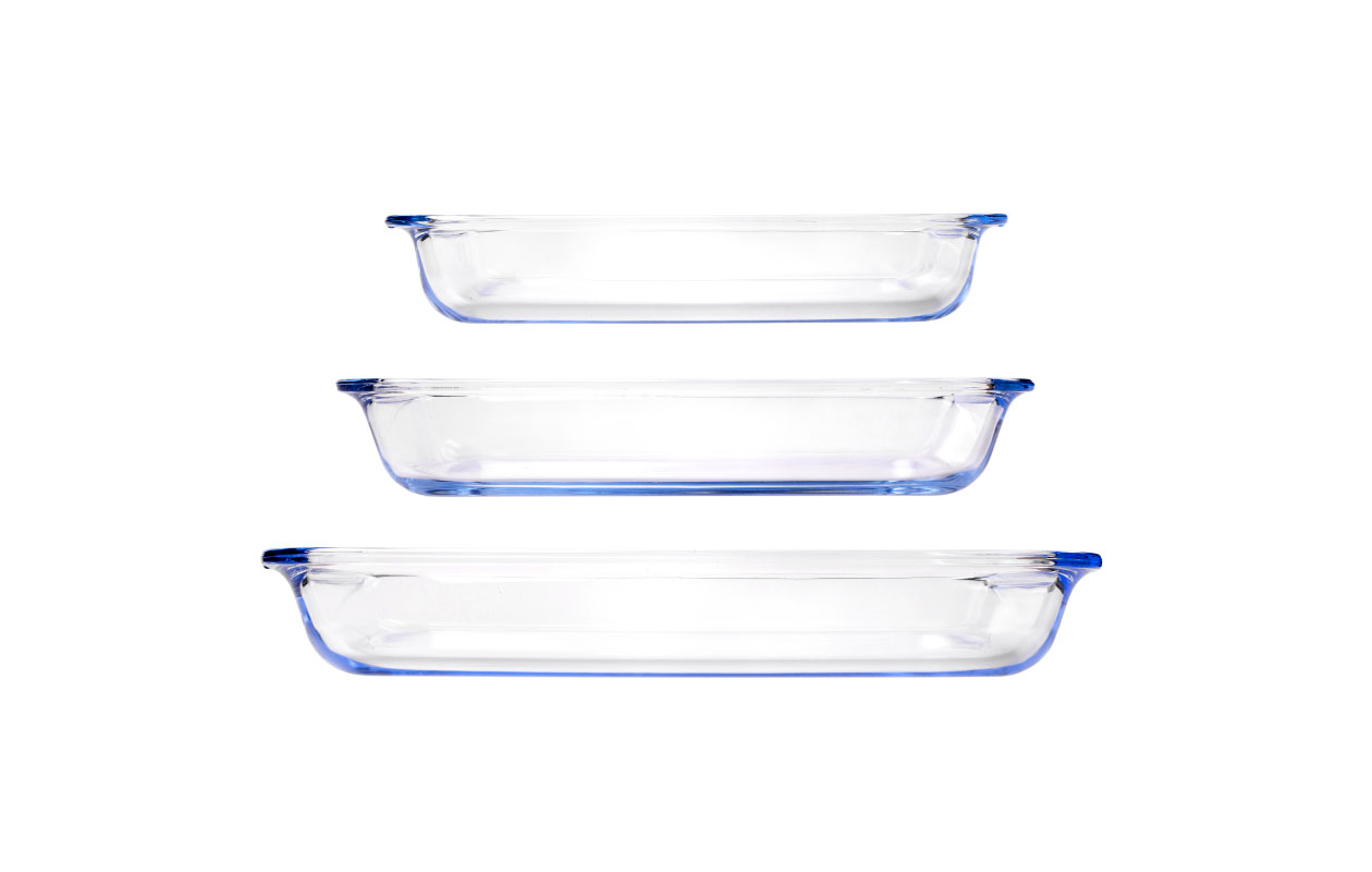 Set van 3 ovenschalen