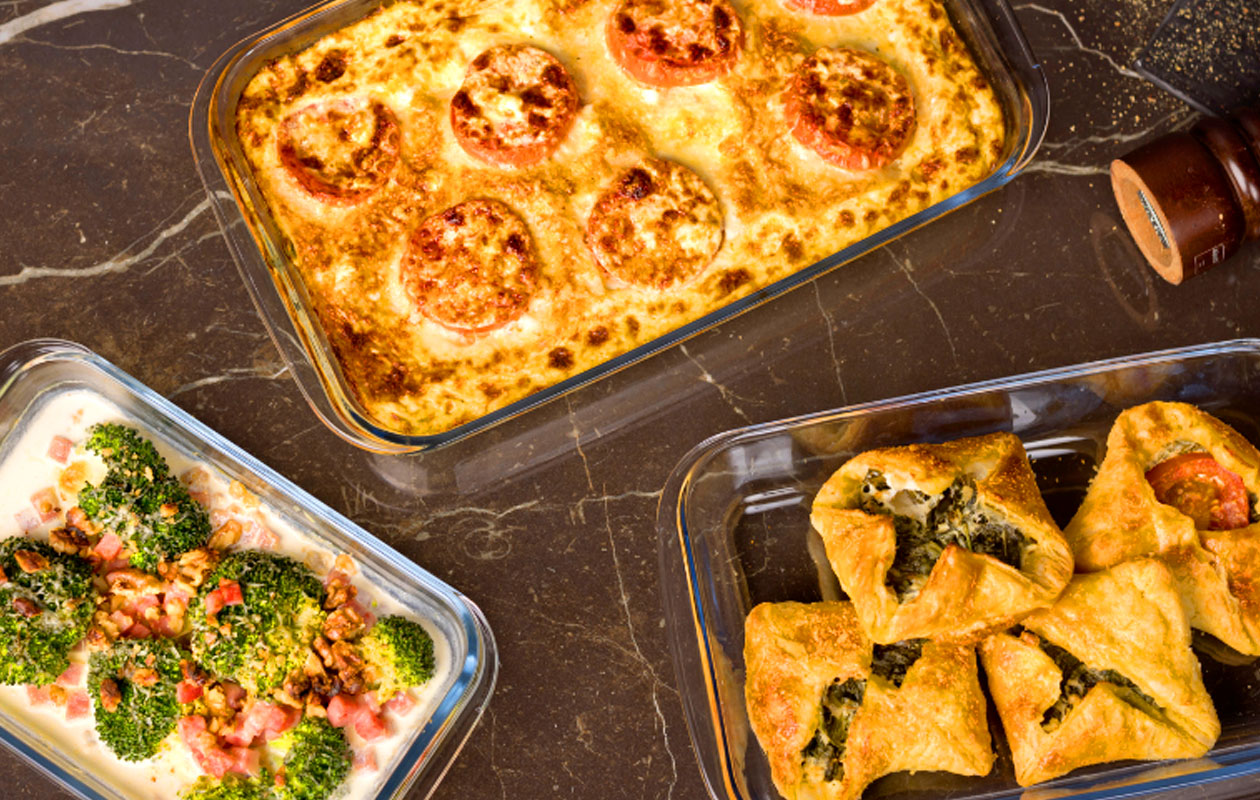 Set van 3 ovenschalen