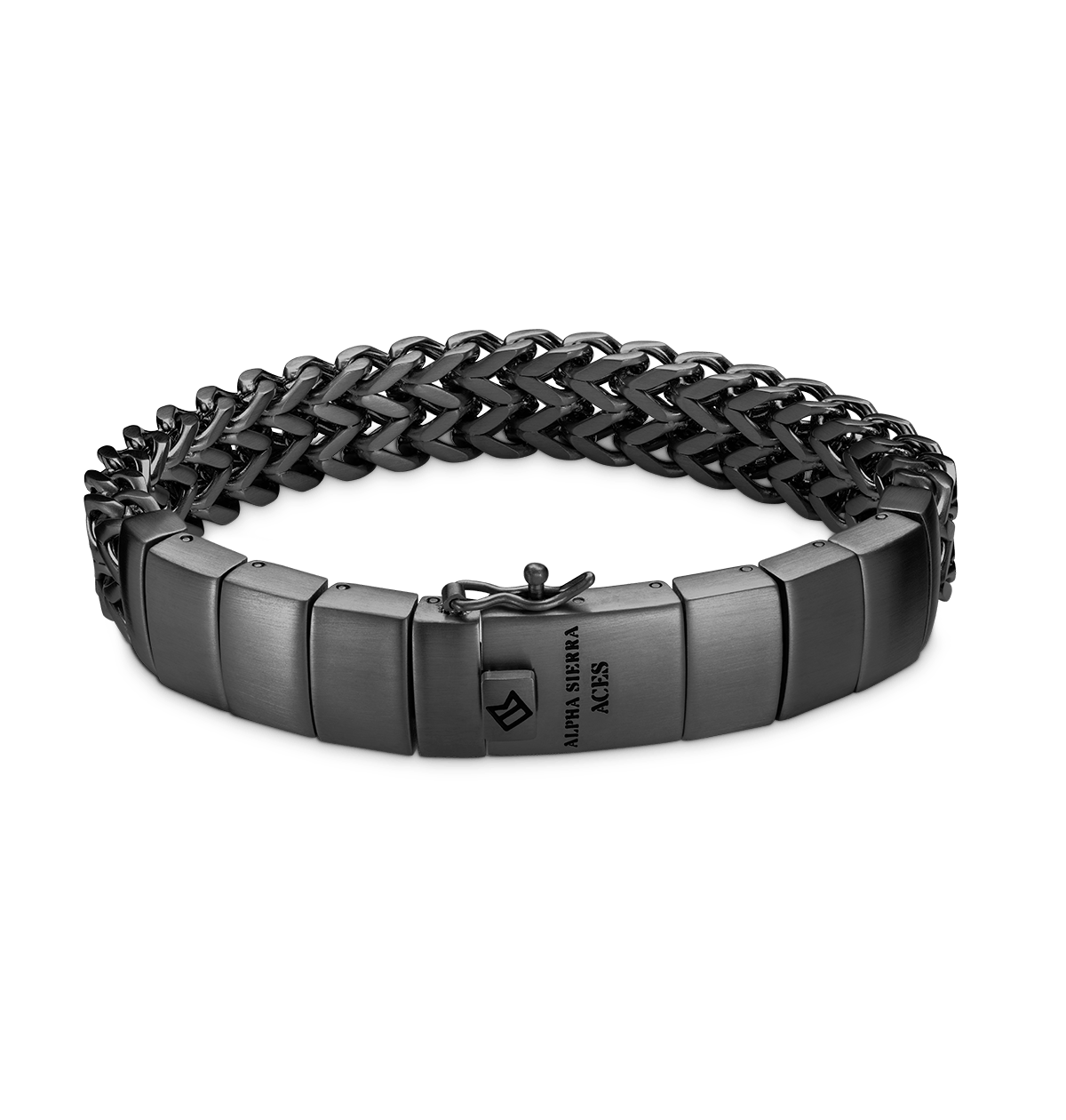 Alpha Sierra herenarmband zwart roestvrij staal