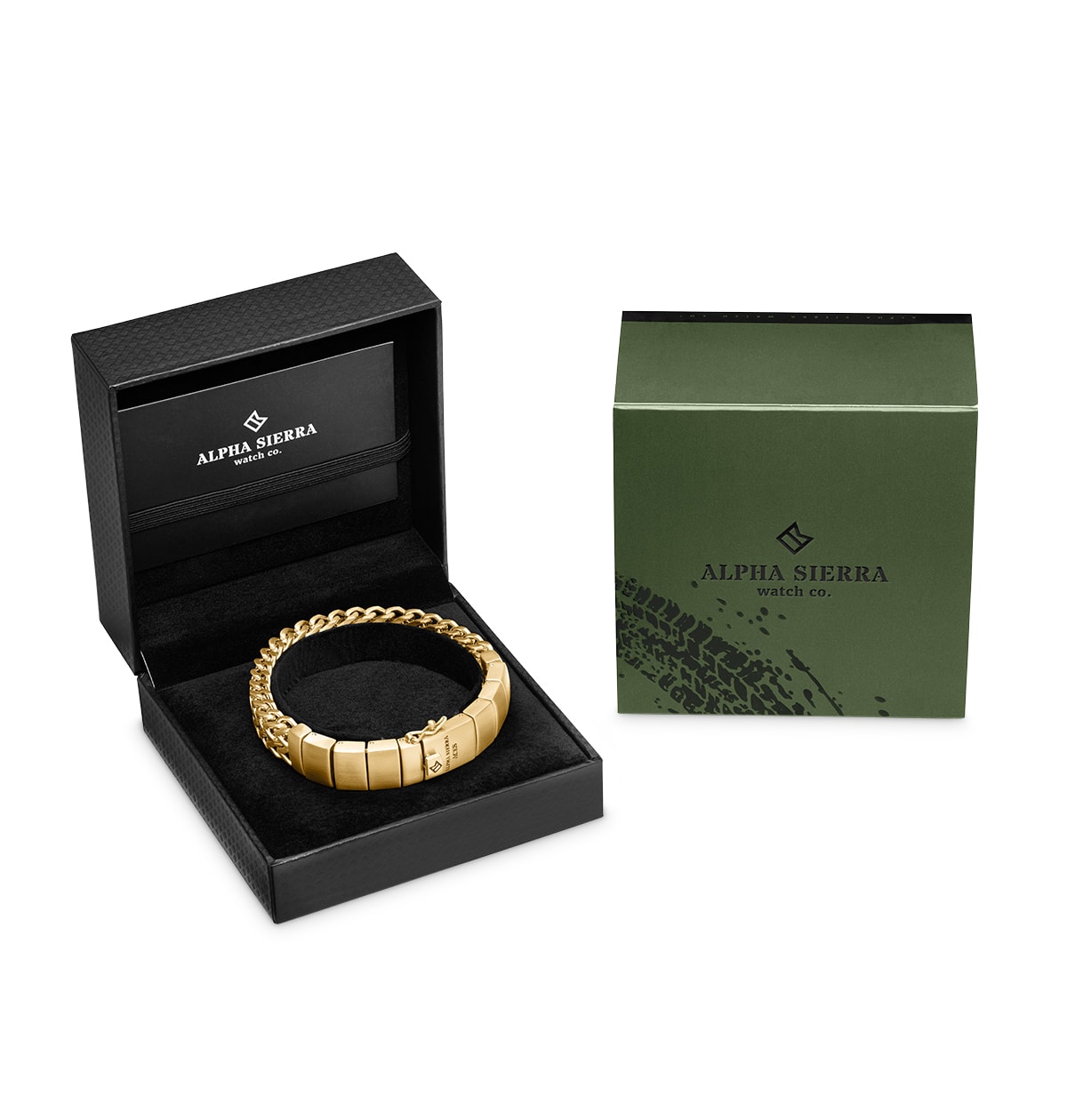 Alpha Sierra herenarmband goudkleurig roestvrij staal