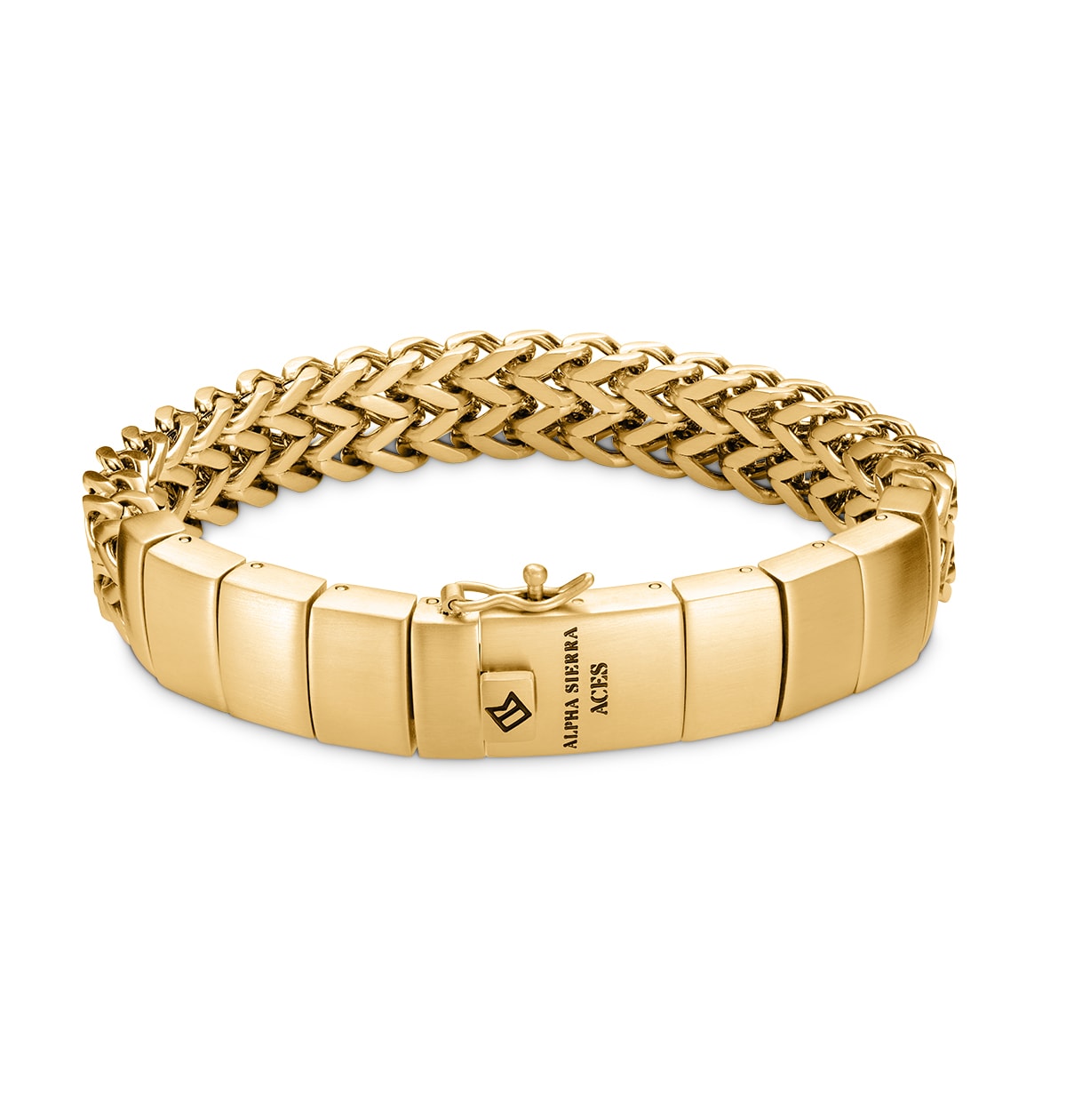 Alpha Sierra herenarmband goudkleurig roestvrij staal