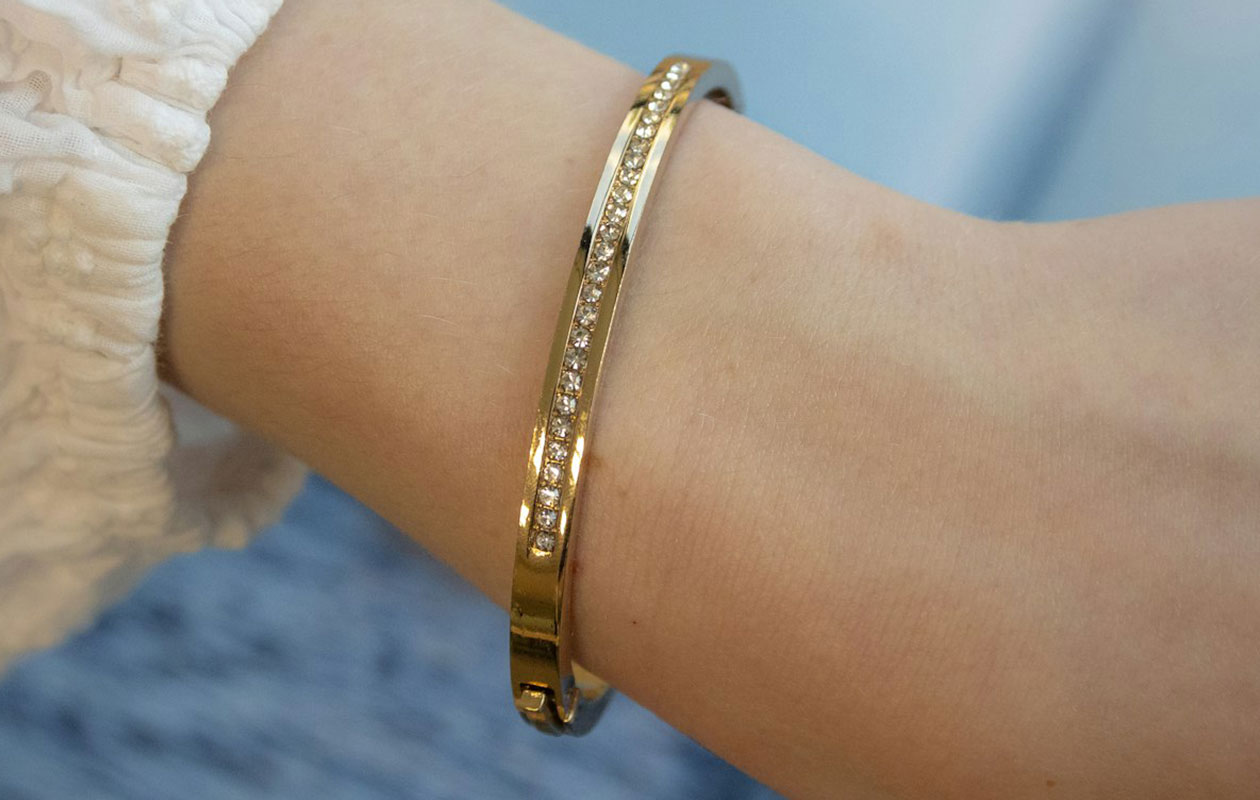 Bangle armband met fonkelende zirkoonstenen