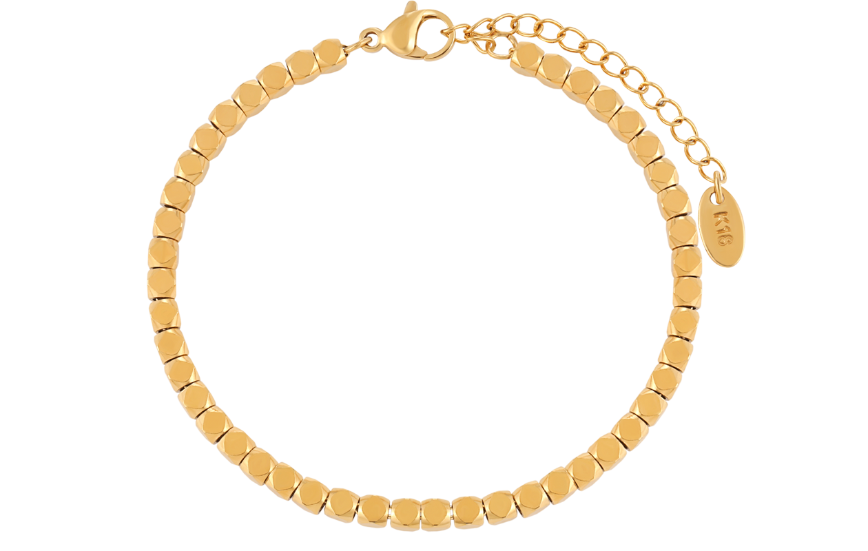 Hippe armband met hexagonale schakels