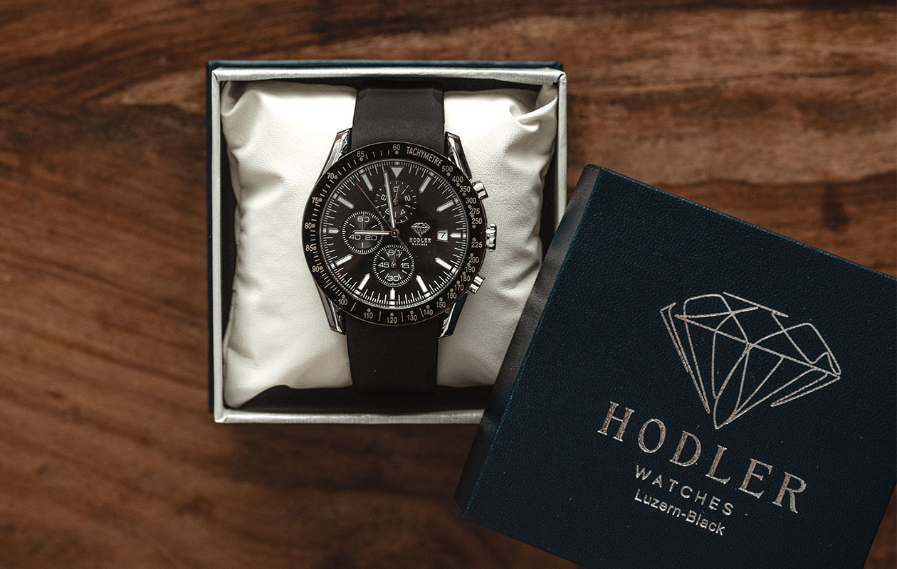 Hodler Luzern herenhorloge - zwart