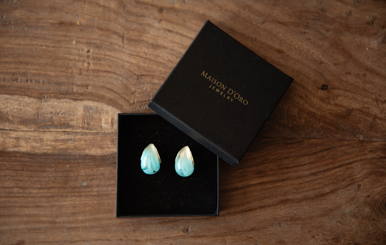 Boucles d'oreilles Elara Bleu - Maison D'Oro