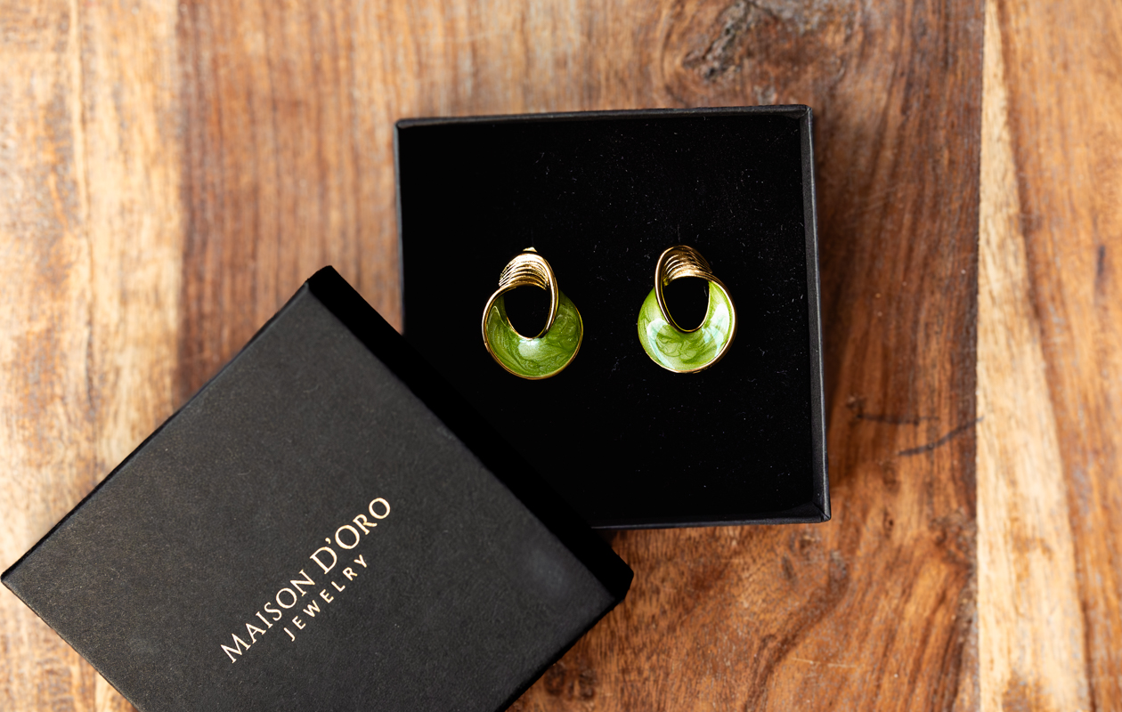 Oorbellen Naomi Groen - Maison D'Oro
