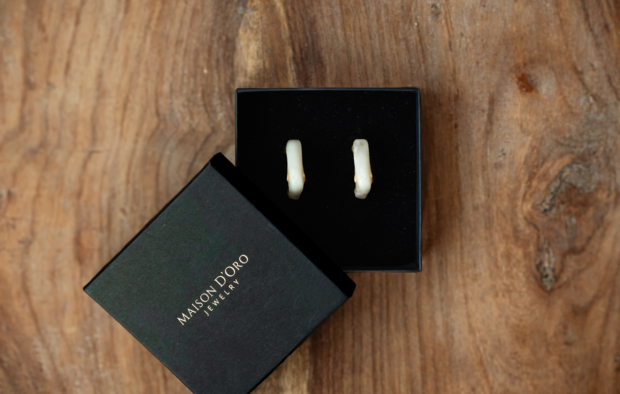 Boucles d’oreilles Romy Blanc - Maison D'Oro