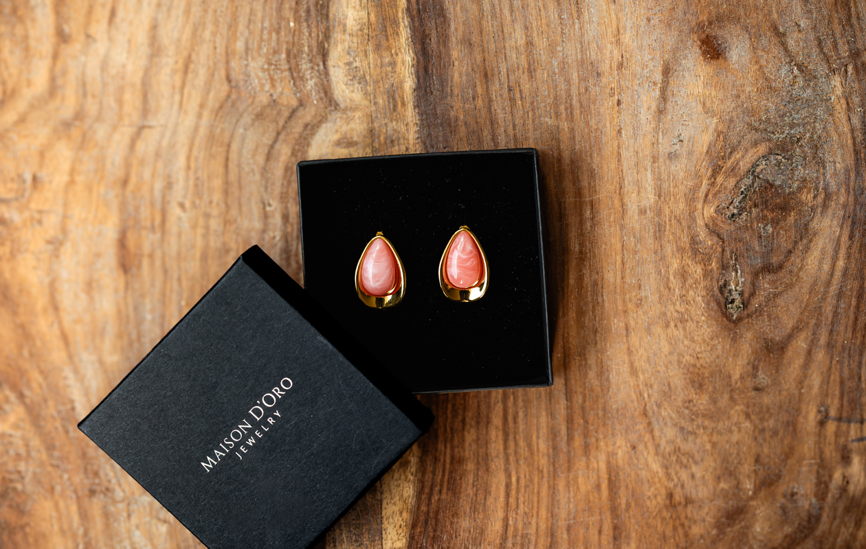 Oorbellen Yara Oranje - Maison D'Oro