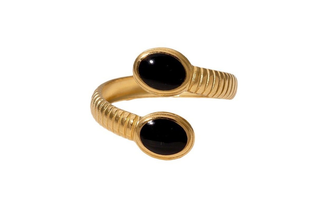 Bague Camille Or/Noir - Maison D'Oro