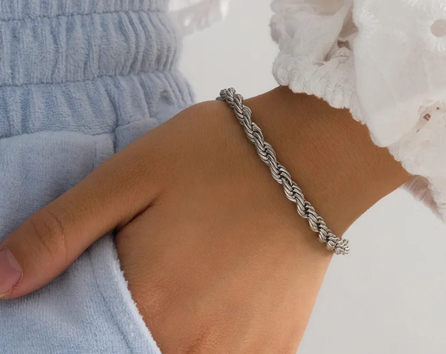 HYKS RVS Armband met Gedraaide Schakels 